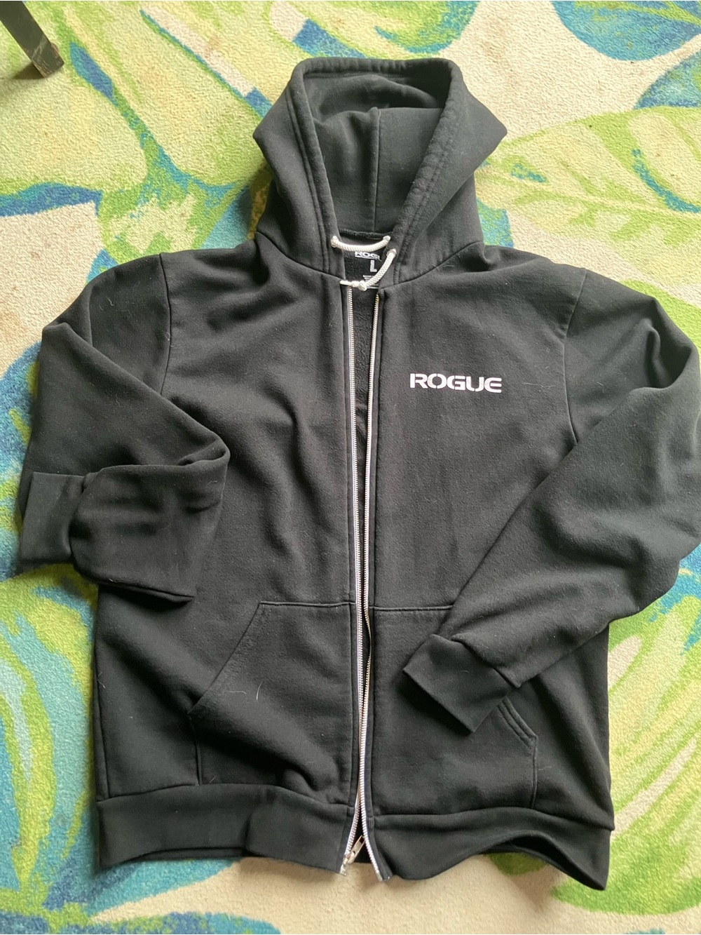 Rogue Black Full-Zip Hoodie with White Logo